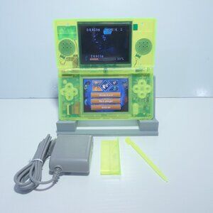 Nintendo DS Lite Transparent Clear Lime Green Handheld System with Charger